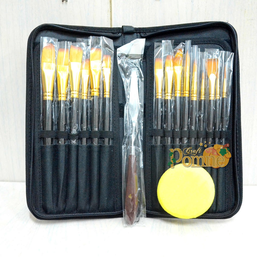 Jual Full Set Tools Painting - Alat Melukis Brush 15Pcs + Bantal + Sendok Indonesia|Shopee Indonesia 1024_X_1024_jpg
