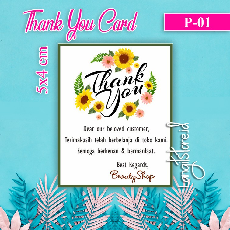 Dari keempat ucapan terima kasih itu, akan kita bahas satu persatu secara menyeluruh hingga . Thank You Card For Online Shop Kartu Ucapan Terima Kasih Portrait Thanks Card Shopee Indonesia