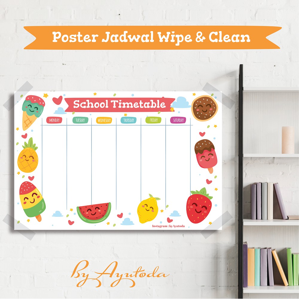 (regu alkurisam) terbaik iii lomba menghias pot tingkat wira, . Papan Tulis Gulung Poster Jadwal Pelajaran Schedule Board Wipe And Clean Bisa Dihapus Shopee Indonesia