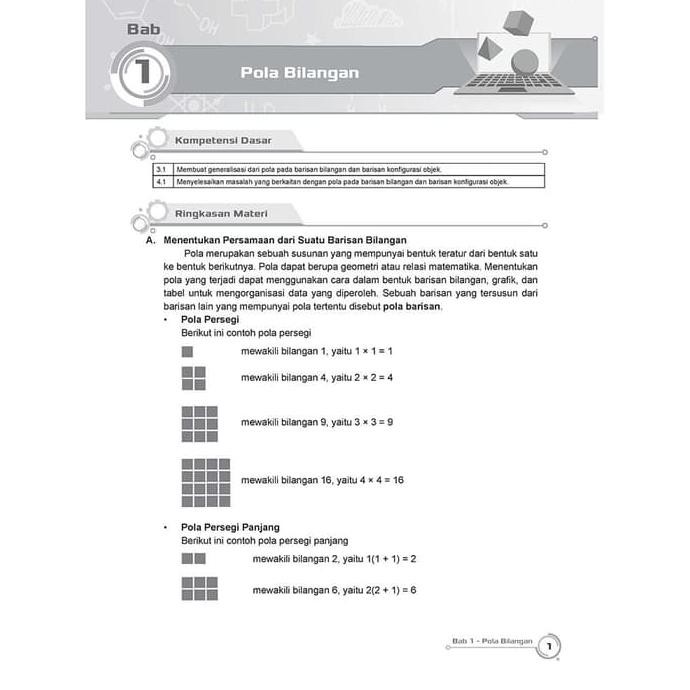 Berikut pembahasan latihan soal materi pola bilangan mata pelajaran matematika kelas 8 smp mts semester 1. Buku Pendamping Matematika Smp Kelas 8 Lks Incer Shopee Indonesia