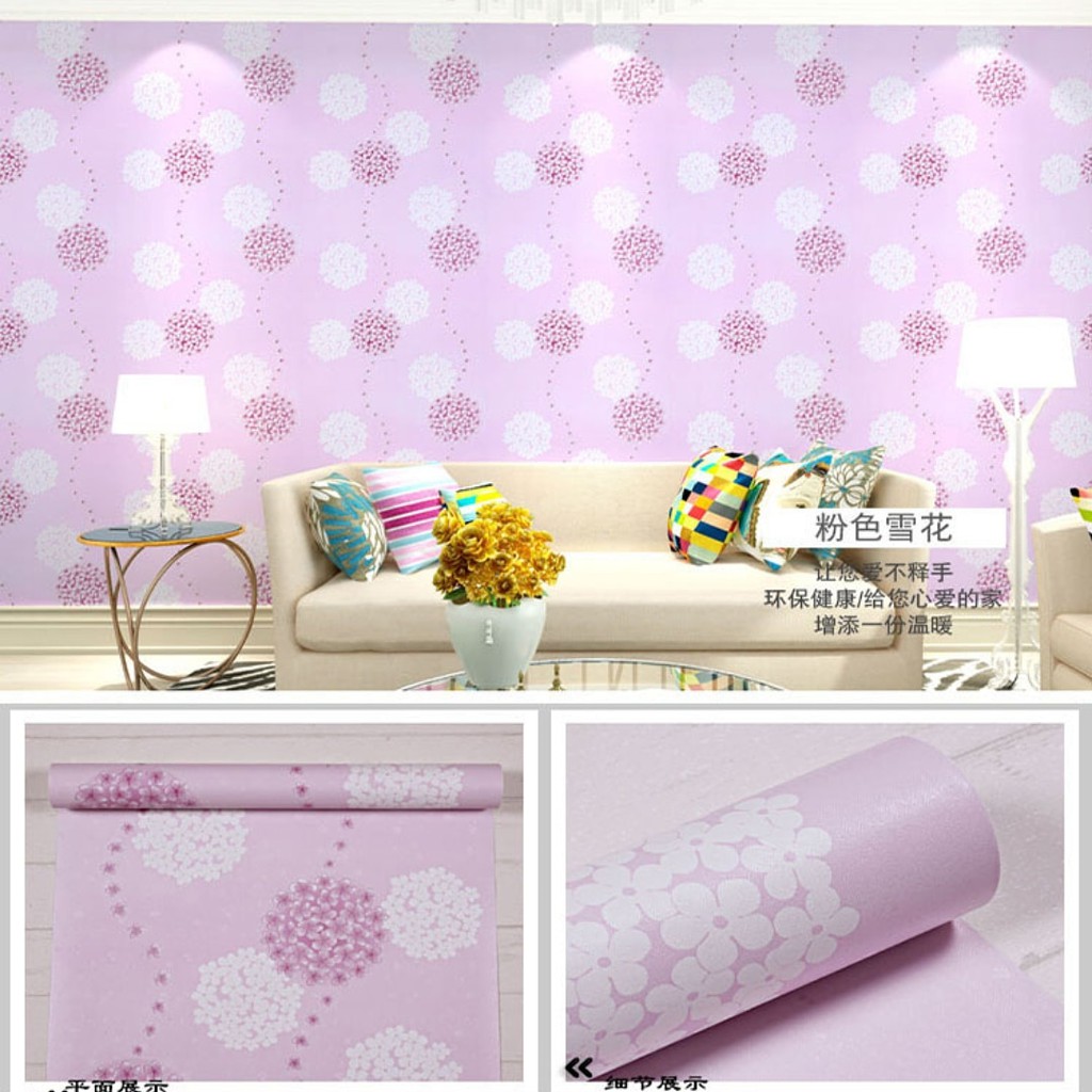 Buka hingga 20 30, wallpaper dinding ungu pink, wallpaper dinding ungu muda,. Wallpaper Dinding Ukuran 45 Cm X 10 M Motif Dandelion Ungu Shopee Indonesia