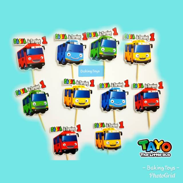 Topper rambu lalu lintas tayo. Topper Cupcake Birthday Tayo Bus Custom Nama Dan Umur Rp10 000