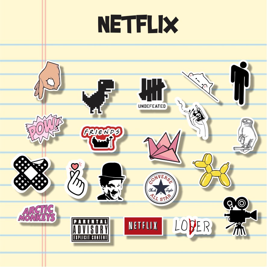 netflix sticker stiker dinding tumblr case handphone hp laptop