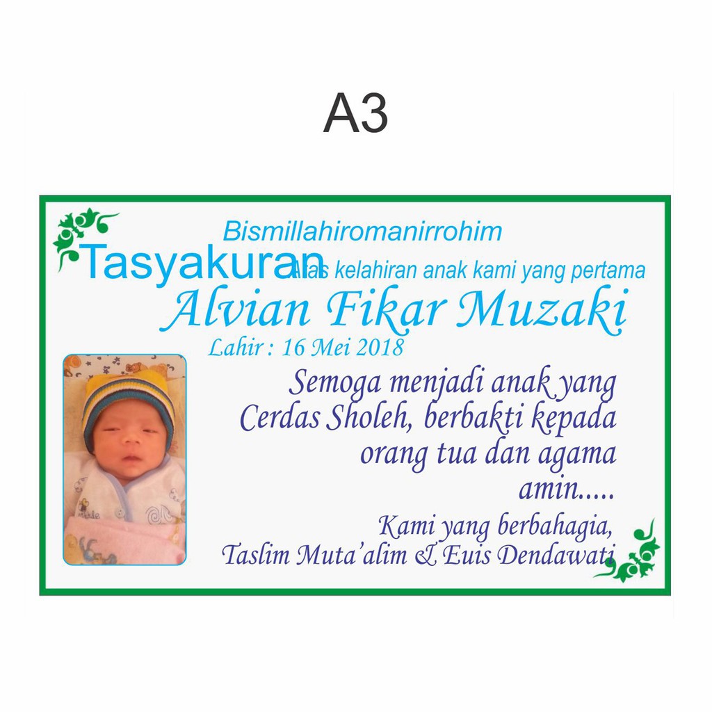 Bayi #kartu syukuran kelahiran #kartu syukuran khitanan #kartu syukuran ulang tahun #kartu syukuran bayi doc #kartu syukuran pernikahan #kartu syukuran . 100pcs 1hari Jadi Kartu Syukuran Aqiqah Bayi Shopee Indonesia