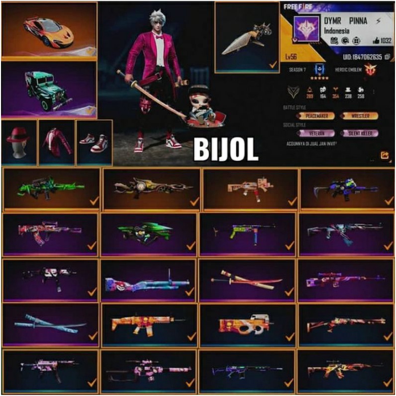 Untuk memainkan event modern jazz collection party, spinners akan membutuhkan diamond untuk melakukan spin. Jual Promo Akun Ff Sultan Murah Set Jordan On Indonesia Shopee Indonesia