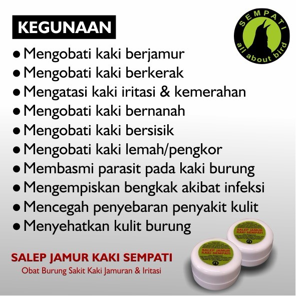 Salep Anti Jamur Kaki Sempati Obat Burung Sakit Kaki Jamuran