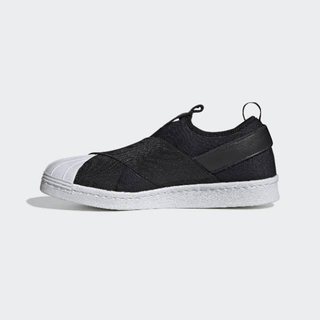 adidas superstar slip on black white original bnib shopee indonesia on women's adidas originals superstar slip-on shoes black