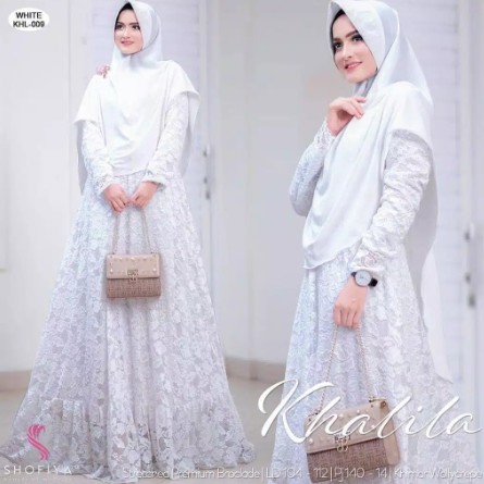 Baju Gamis Wanita Syari Murah Kalila Hijab Syari Brukat Wolfis