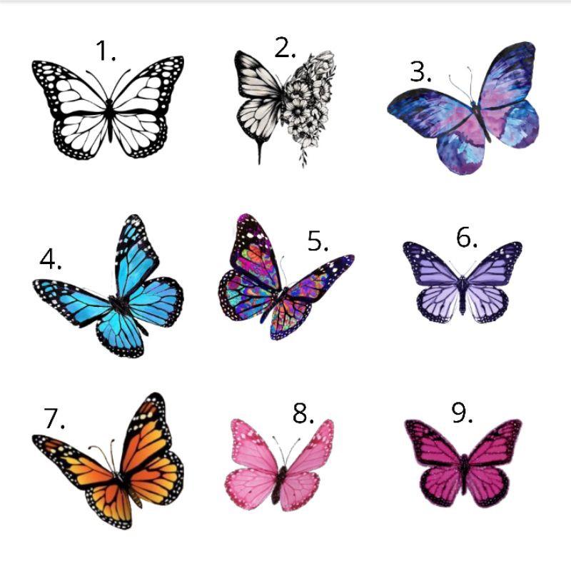 Aku senang sama seni yang simple dan minimalis, jadi tatonya juga enggak ramai tapi sederhana, ujarnya. St41 Sticky Tattoo Temporary Custom Tato Temporer Butterfly Kupu Shopee Indonesia