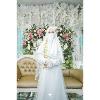 1.2 wedding dress muslimah mewah . Jual Gaun Pengantin Muslimah Syar I Modern Gaun Walimah Akad Wedding Dress Muslimah Syar I Putih Indonesia Shopee Indonesia