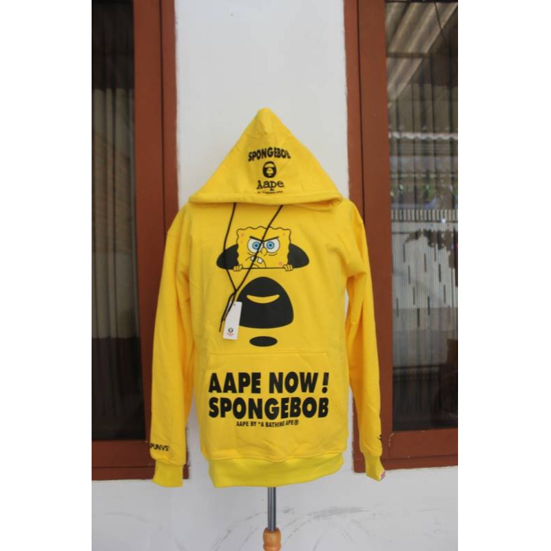 Hoodie aape x spongebob full label mohon untuk konfirmasi stok sblm order. Jual New Hoodie Aape X Spongebob Indonesia Shopee Indonesia