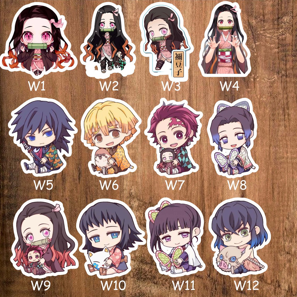 stiker sticker anime lengkap kimetsu no yaiba demon slayer seri 1