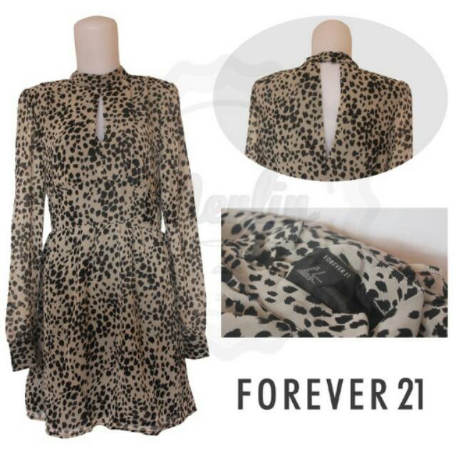 Leopard Dress Forever 21 Shopee Indonesia