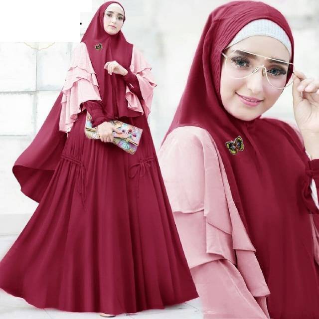 Grosir Gamis Muslimah Syar I Modern 1 Set Gamis Hijab Wudhu