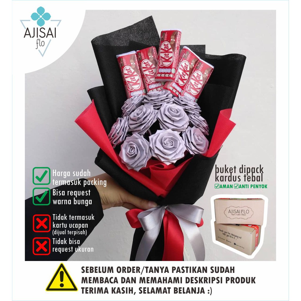 Bukan itu sahaja, caj penghantaran bunga coklat yang dikenakan. Jual Buket Bunga Snack Buket Coklat Kitkat Shopee Indonesia