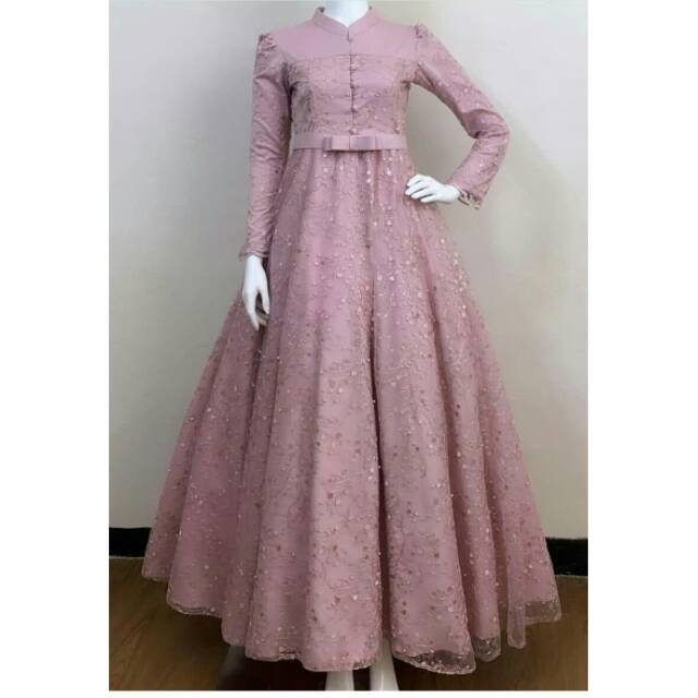 Baju brokat tile jual gamis asmara gown velvet import; Gaun Pesta Muslim Premium Tile Mutiara Baju Lebaran Shopee Indonesia