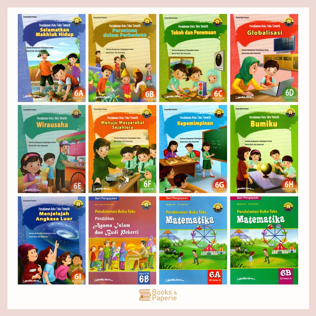 Pendalaman Buku Teks Tematik Pbt Yudhistira Kelas 6 Tema A B C D E F G H I Agama Matematika Shopee Indonesia