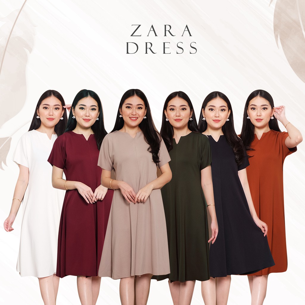 Zara Gaun Dress Pesta Import Dress Scuba Wanita Modern Big Size Murah Grosir Shopee Indonesia