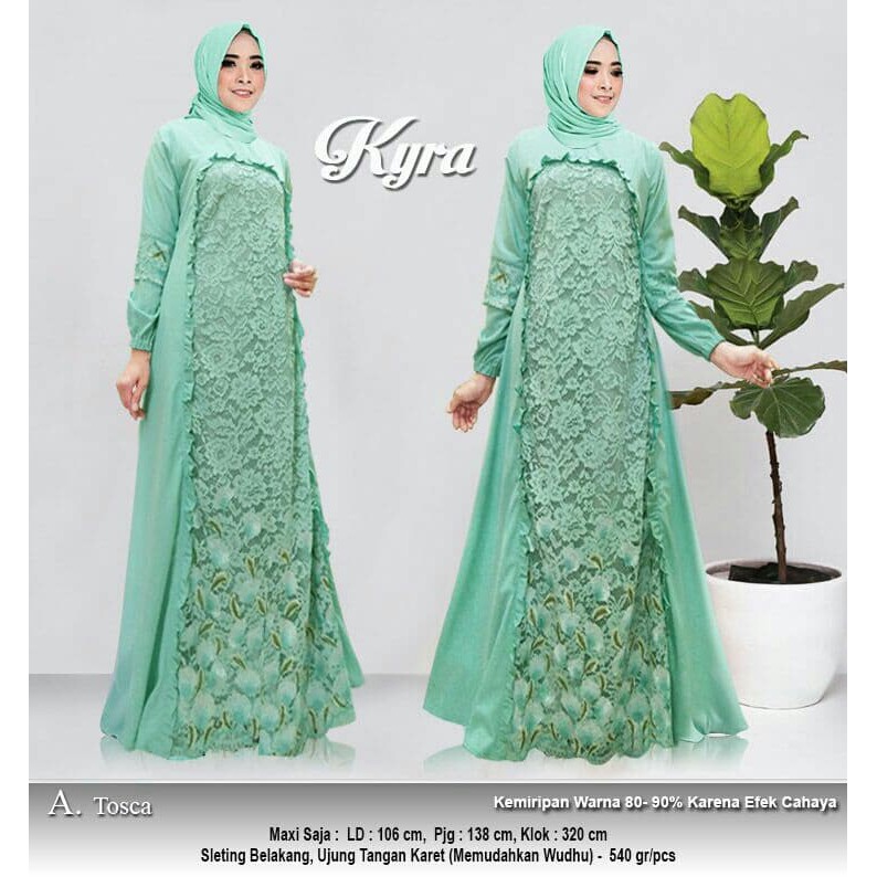 Terbaru Baju Gamis Brokat Gamis Pesta Kyra Tosca Shopee Indonesia