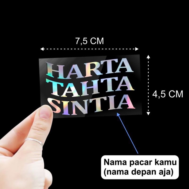 Sticker Harta Tahta Sticker Nama 3 Kata 3 Paragraf Hologram Stiker Cutting Kata Kata Shopee Indonesia