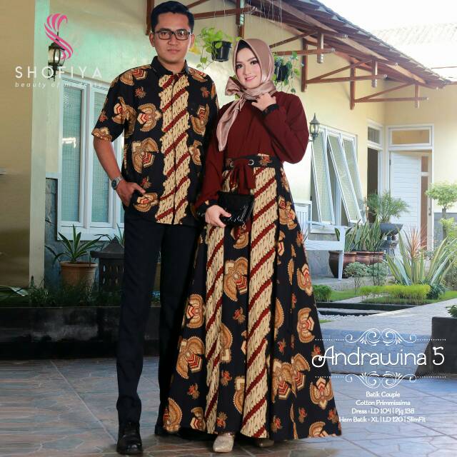 Gamis Batik Couple Andrawina 5 By Shofiya Mewah Dan Elegan