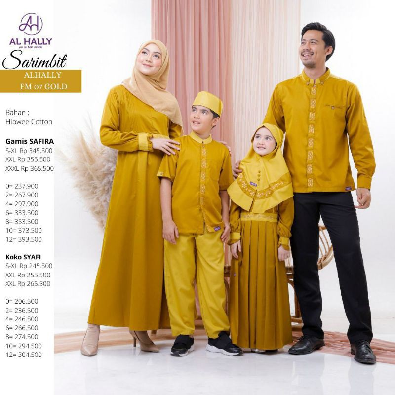 20+ inspirasi baju raya sedondon warna kuning. Jual Sarimbit Keluarga Alhally Fm 07 Gold Safira Syafi Indonesia Shopee Indonesia