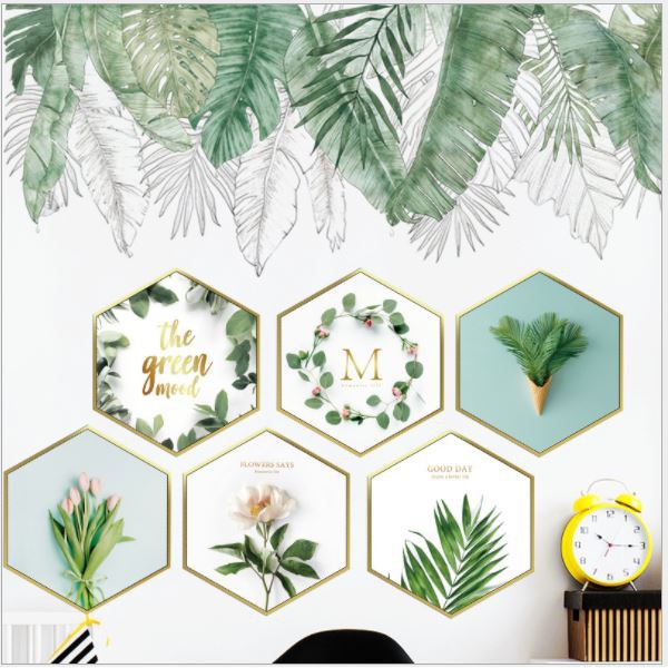 Cek harga terbaik sekarang hanya di biggo! Tropical Design Wall Sticker Dinding Wallpaper Motif Dekorasi Dinding Wallpaper Daun Hexagonal Shopee Indonesia