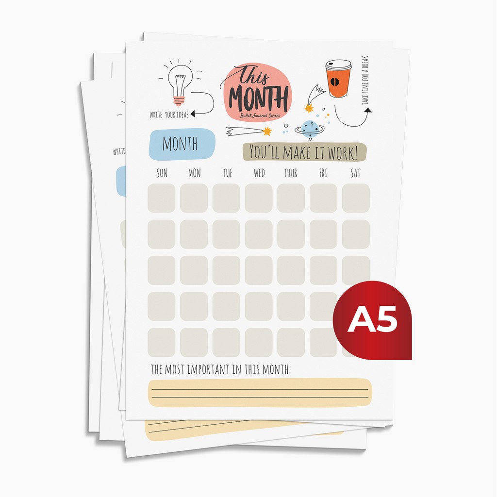 If you are unable to find a dotted journal, any journal or book or notebook should be suitable. Jual Bukuqu Kertas Hvs A5 This Month Journal Indonesia Shopee Indonesia