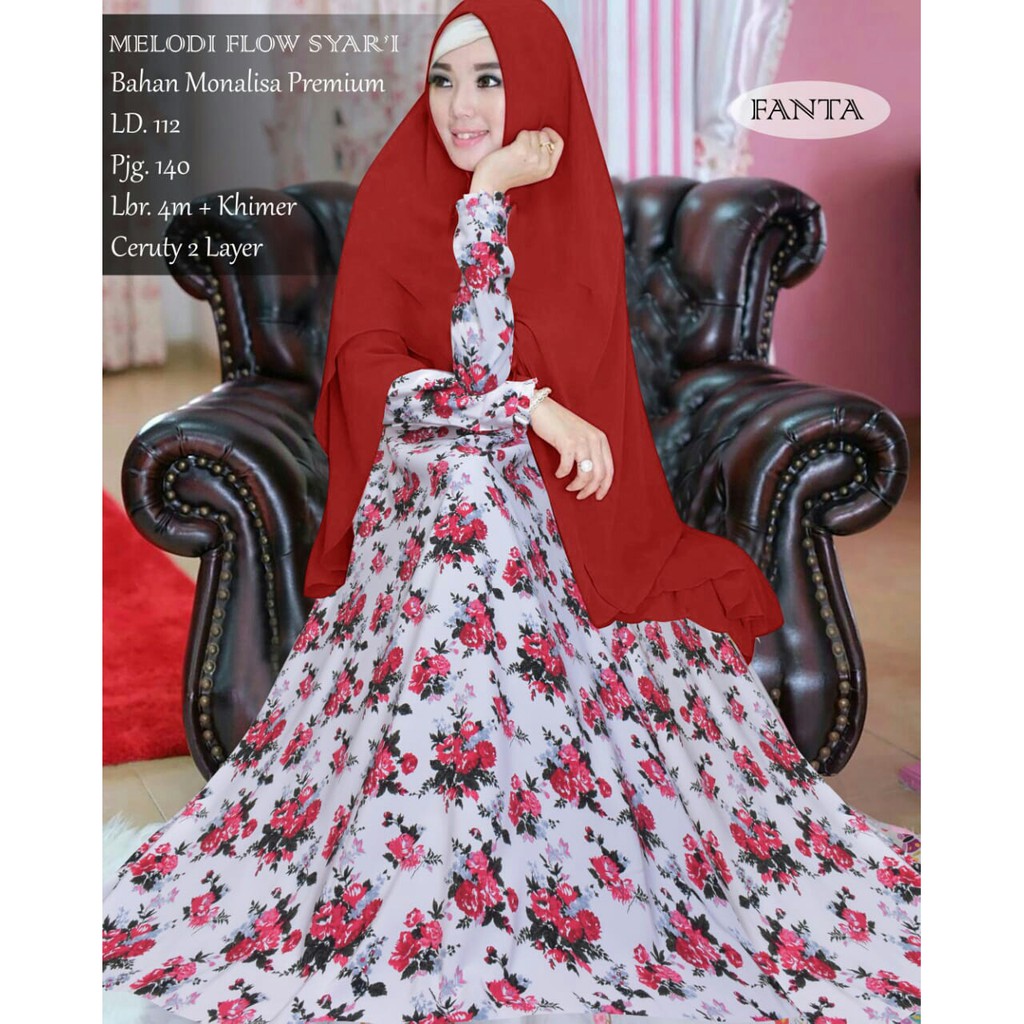 Shopia Gamis Syari Muslim Melody Monalisa Premium Fashion Muslim