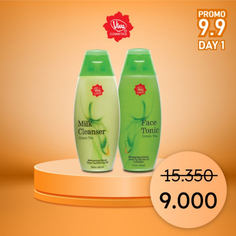 Tuangkan viva face tonic green tea pada kapas secukupnya dan usapkan pada . Paket Milk Cleanser Face Tonic Toner Greentea Green Tea Viva Kulit Berjerawat Shopee Indonesia