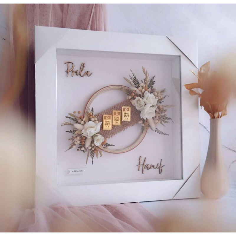 Mas kahwin termasuk dalam rukun nikah yang kelima iaitu ijab dan kabul (akad). Jual Mahar Frame Uang Mas Kawin Logam Mulia Rustic Minimalis Kekinian Shopee Indonesia