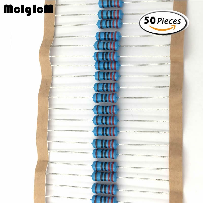 50pcs 1w Metal Film Resistor 560k Ohm 620k Ohm 680k Ohm 750k Ohm 910k Ohm 1m Ohm 2 2m Ohm 3 3m Ohm