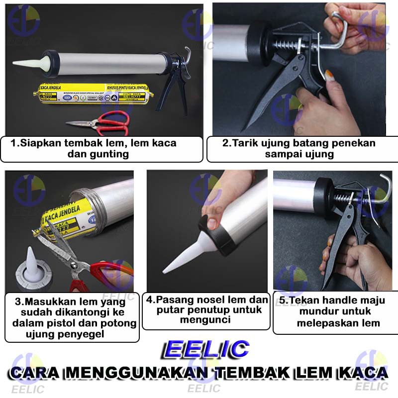 EELIC LET-N77702 1 Set Lem kaca silicone sosis + Alat tembak lem kaca  bentuk tabung sausage caulking | Shopee Indonesia