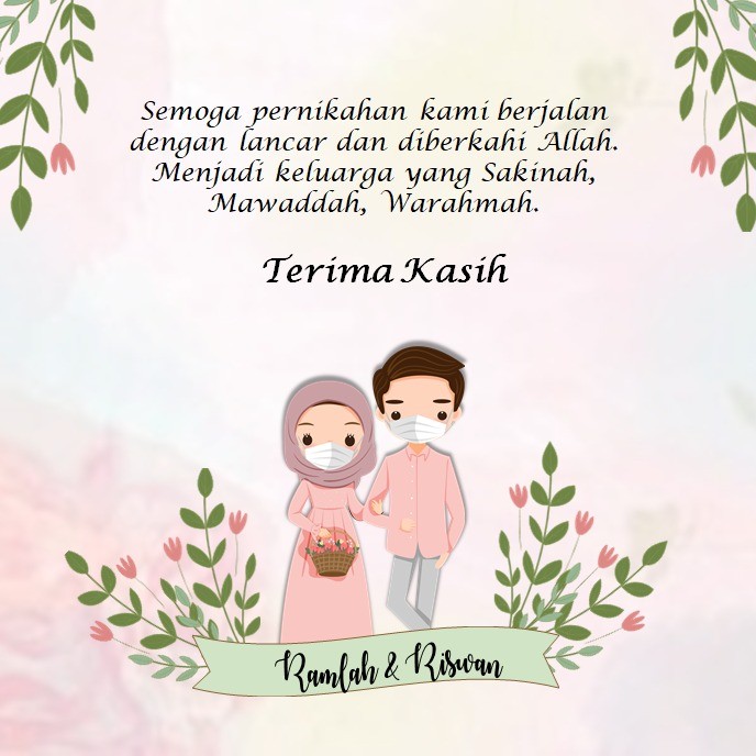 Di era digital seperti ini, membuat . Undangan Digital Pernikahan Video Pandemi Covid 19 Corona Akad Daun Bunga Pink Lucu Masker Wedding Shopee Indonesia