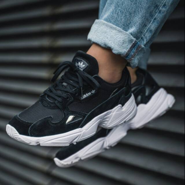 adidas falcon black white sepatu cewek murah shopee indonesia on adidas falcon women's black and white