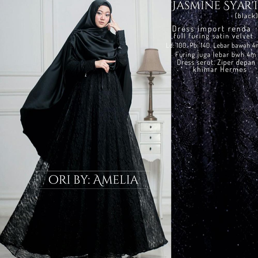 Terbaru Jasmine Syari Ori Amelia Gamis Wanita Muslimah Longdress