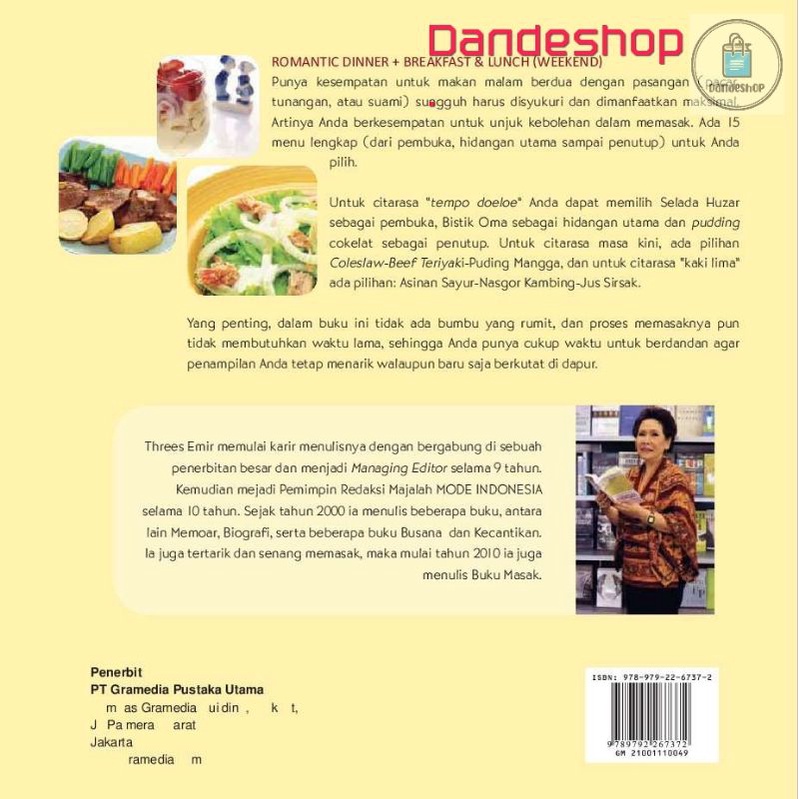 Romantic Dinner + Breakfast &amp; Lunch Oleh Threes Emir - Buku Resep | Shopee  Indonesia