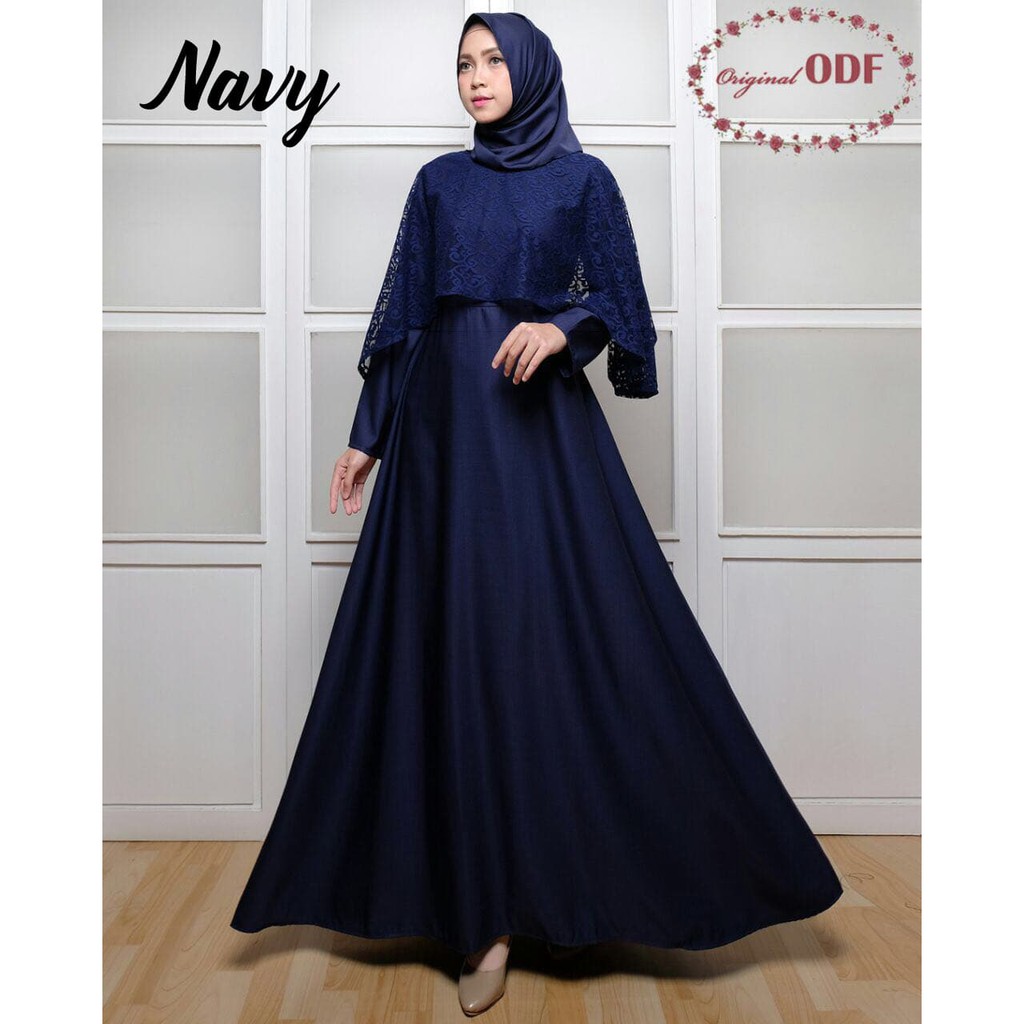 Terbaru Baju Gamis Buat Kondangan Gamis Pesta New Olivia Odf Navy