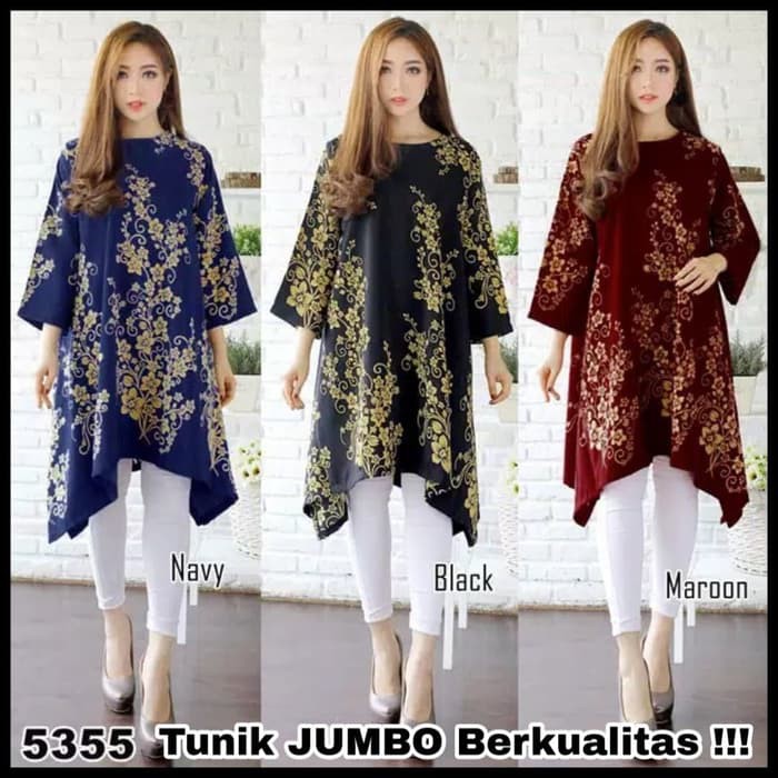Terlaris Baju Atasan Wanita Big Size Tunik Jumbo Model Terbaru Longshirt Dress Shopee Indonesia