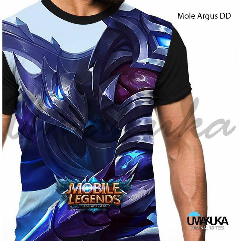 Pada gambar di atas, terlihat hero argus semakin keren dan gahar. Alhuki Ml Argus Dd T Shirt Kaos Baju 3d Karakter Mobile Legends Full Print Unik Keren Bisa Cod Shopee Indonesia