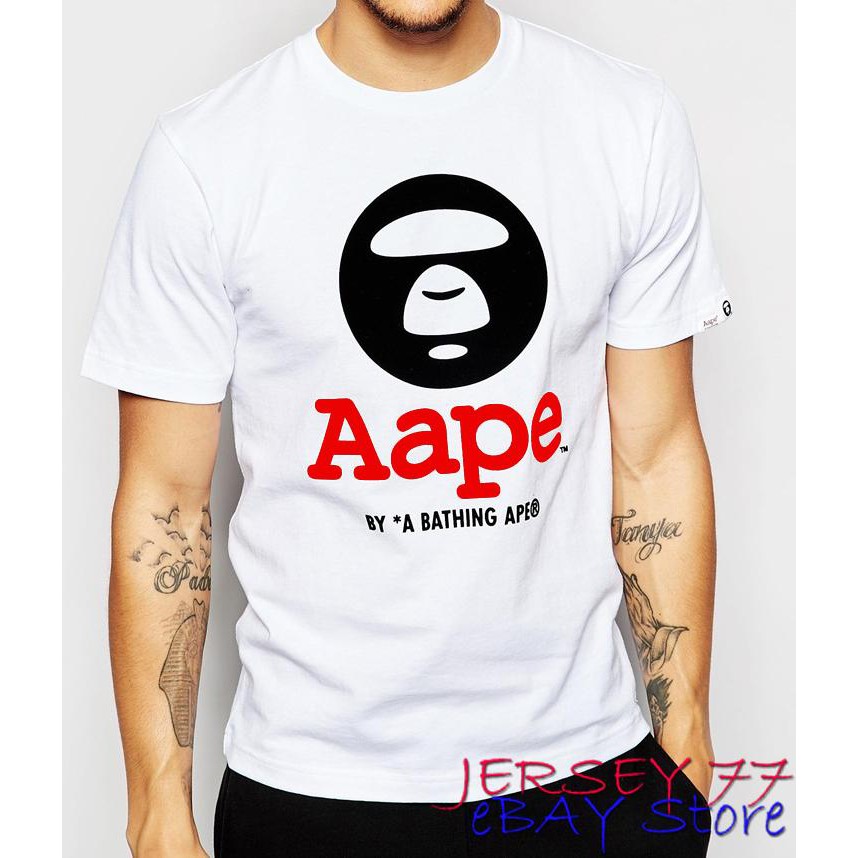 T shirt kaos aape unvs by a bathing ape putih font merah authentic premium bestseller. Jual Kaos Aape T Shirt Bape A Bathing Ape Premium Indonesia Shopee Indonesia