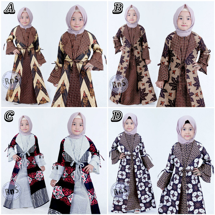 Baju anak perempuan gamis batik set jilbab. Harga Dres Batik Modern Anak Terbaru Juli 2022 Biggo Indonesia