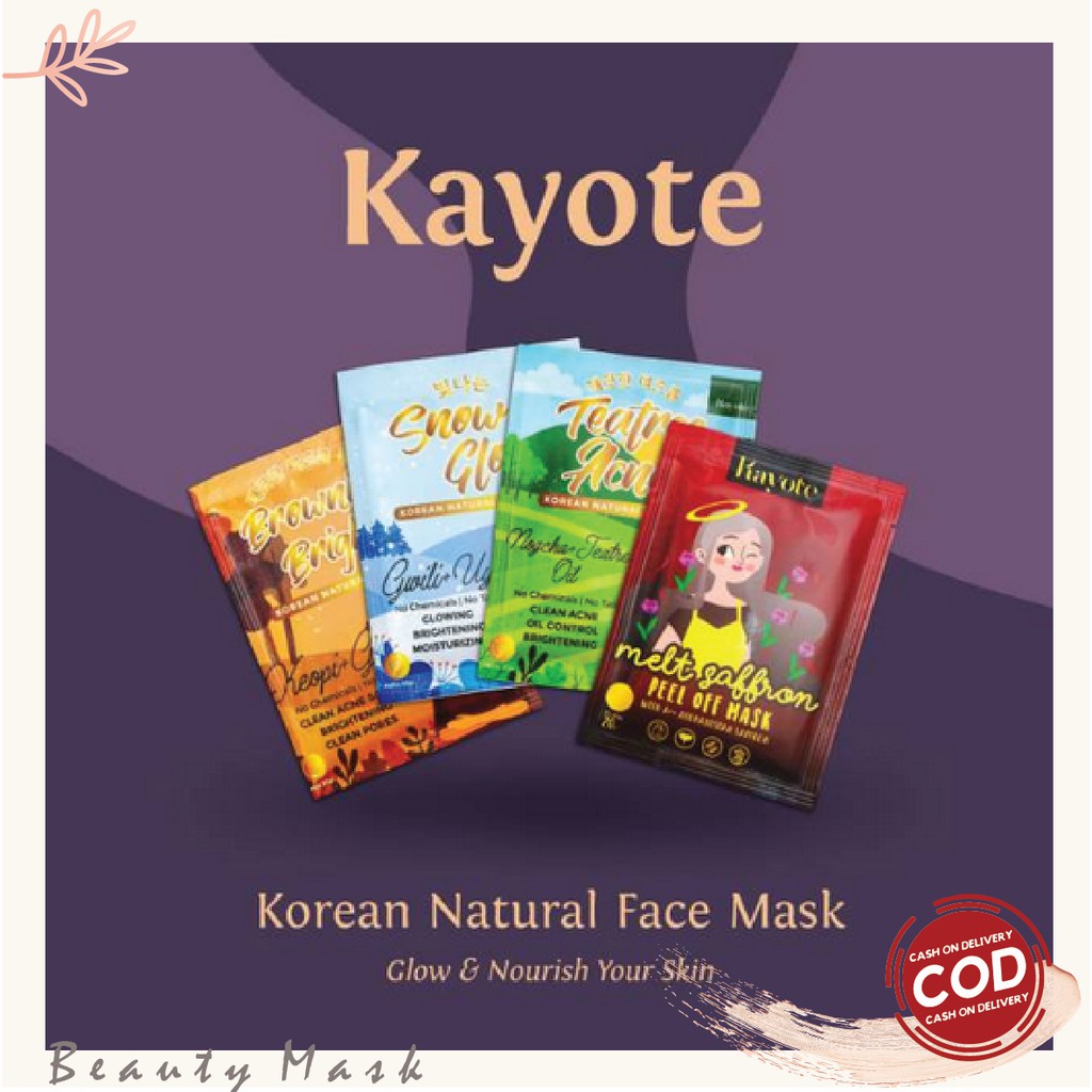 I like to call these instagram masks — skin care concoctions that only exist because they look cool in pictures. Korean Natural Face Mask Organic Kayote Masker Organic With Safron Shopee Indonesia
