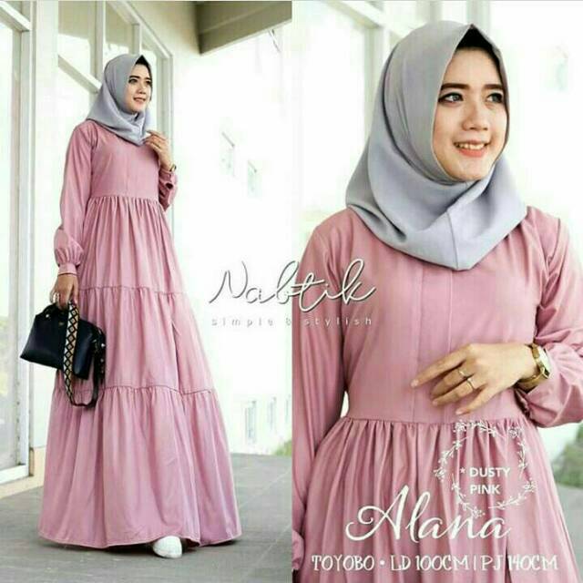 Ready Gamis Syari Alana Dress Baletoly Gamis Busui Dress Busui