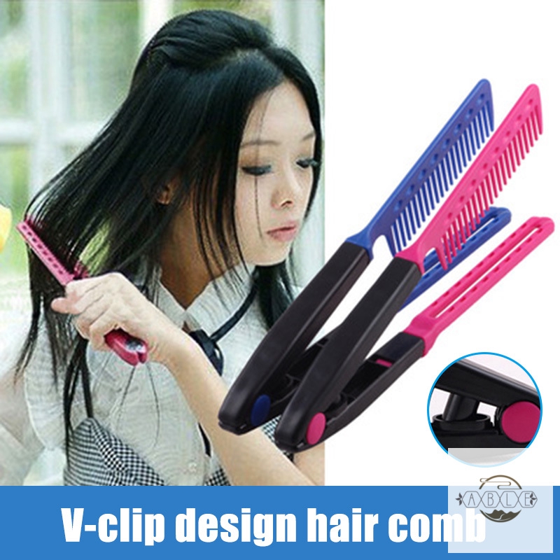 V Type Hair Straightener Comb Anti Static Diy Brush Salon Haircut