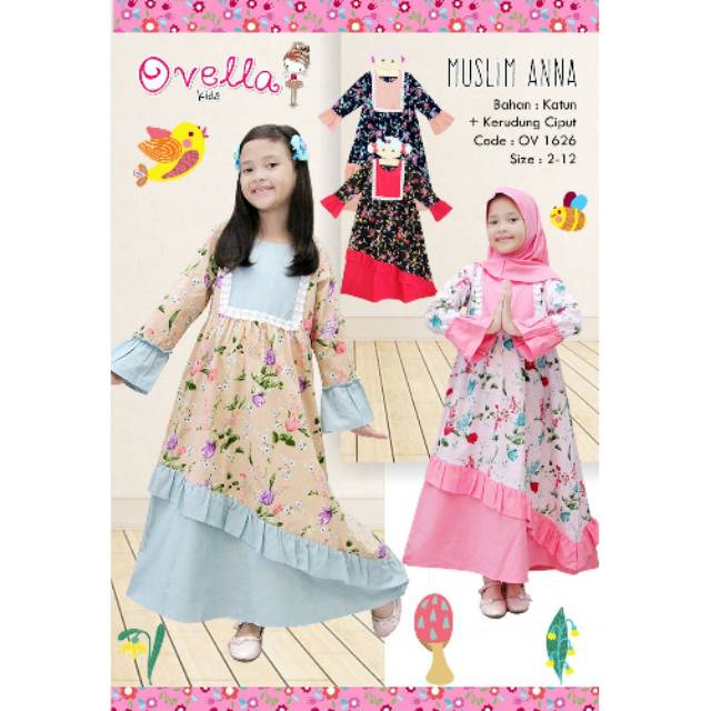 Gamis Anak Tanggung Abg Cewek Perempuan Fashion Branded Ovella