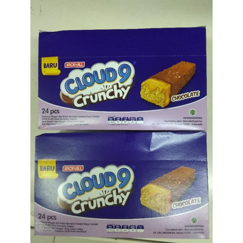 Jual cloud 9 crunchy coklat/ vanila isi 24 pcs