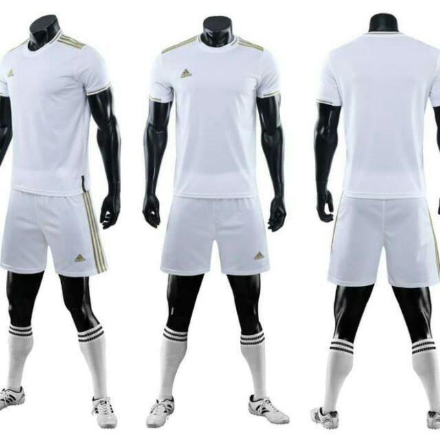 Baju Kaos Jersey Bola Setelan Futsal Grade Ori Adidas Polos Madrid Home Template White Black Navy Shopee Indonesia