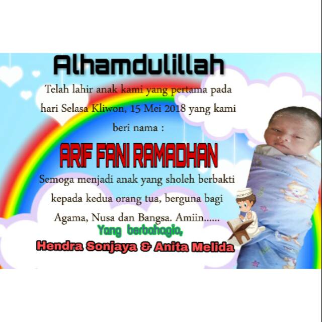 Kumpulan gambar tentang bingkai kartu . Kartu Nama Bayi Aqiqah Shopee Indonesia