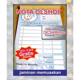 Sticker pengiriman bahan stiker bontac gampang . Nota Olshop Acc Wanita Nota Penjualan Dicetak Sesuai Nama Toko Shopee Indonesia
